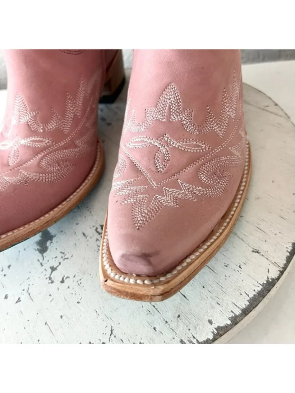 Lane LEXINGTON Over the Knee Pink Cowboy Boots Western Cowgirl Snip Toe Tall 7.5